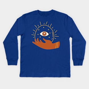 Eyes and Hand: Visionary T-shirt Design Kids Long Sleeve T-Shirt